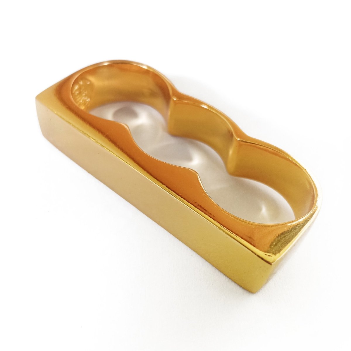 3 Finger Ring Wide Gold - eleven44