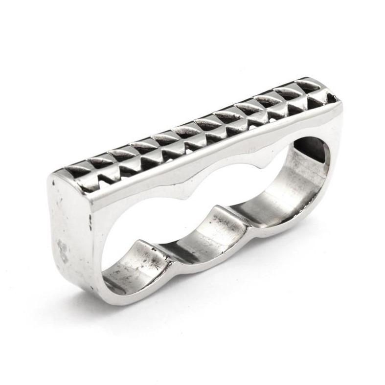 3 Finger Triangle Ring Silver - eleven44