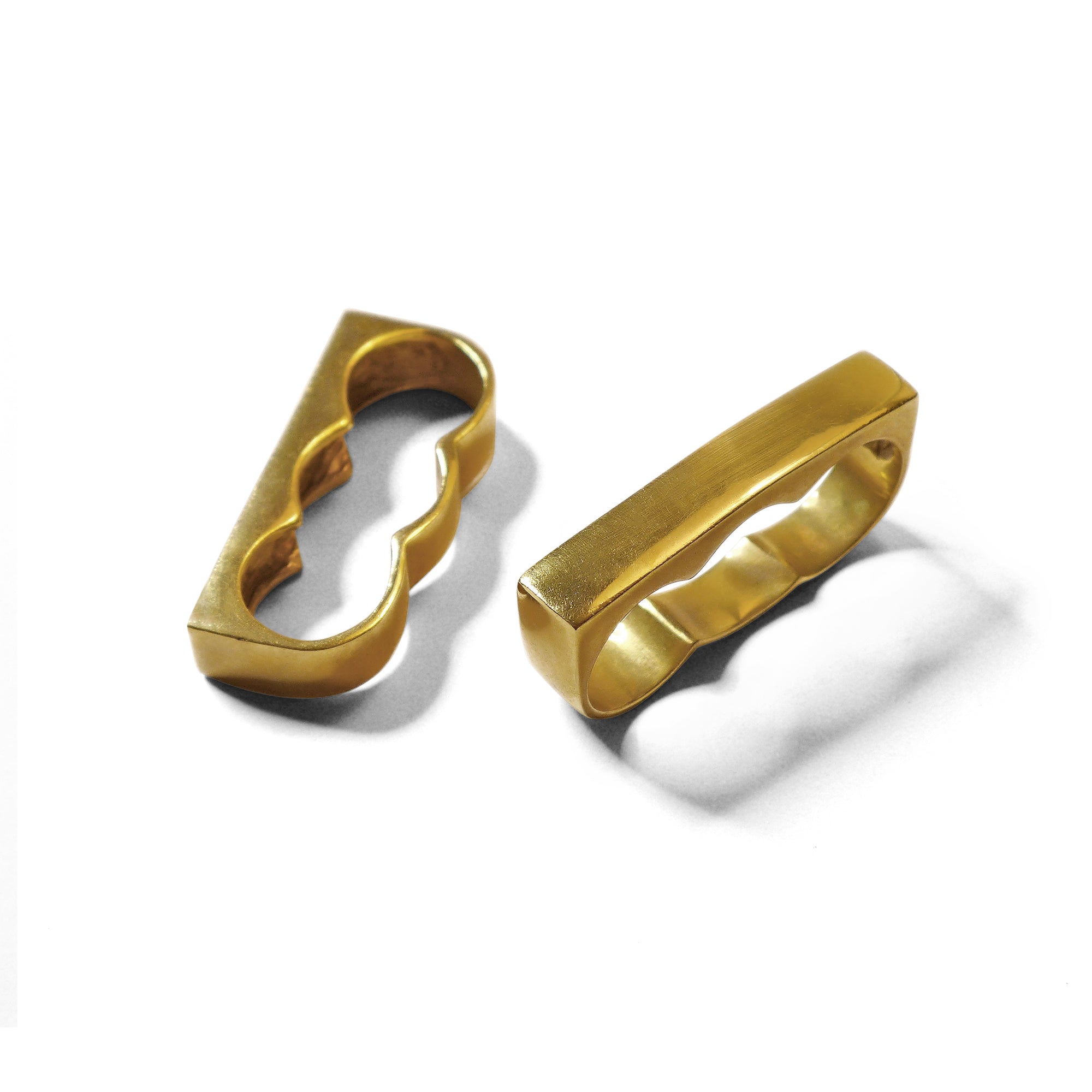 3 Finger Ring Wide Gold