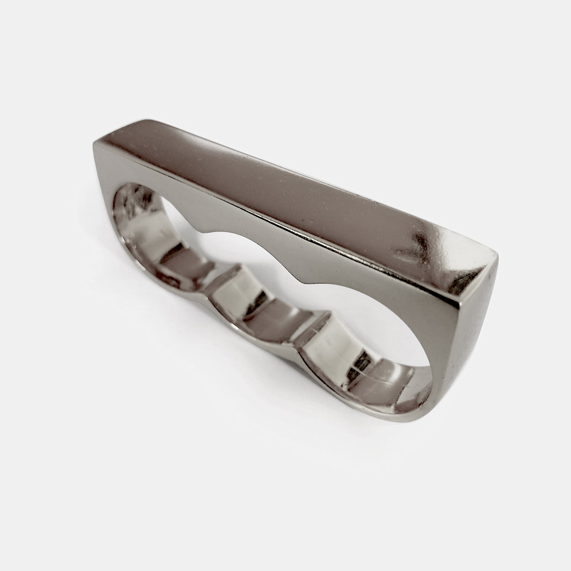 3 Finger Ring Wide Silver