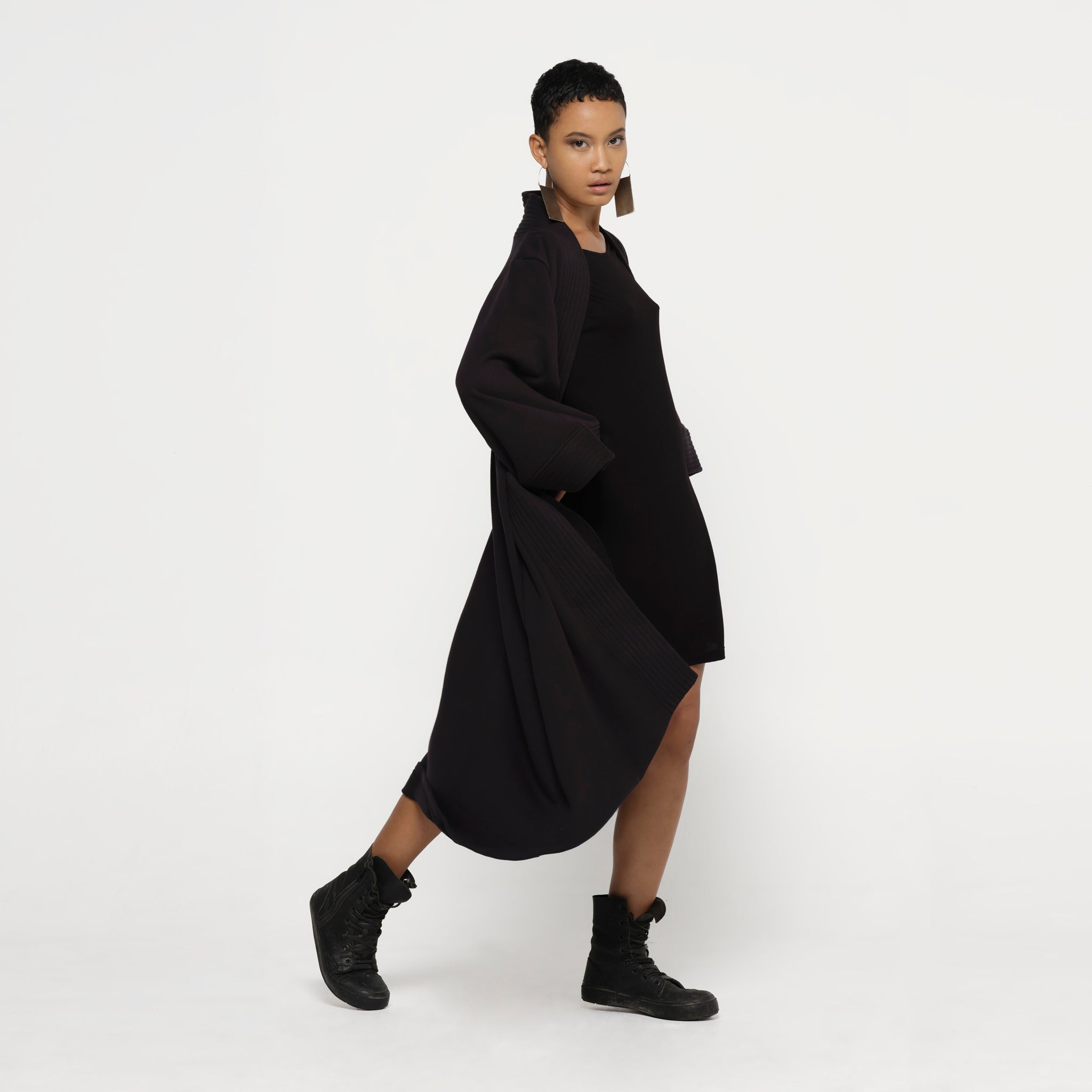 Black Afghan Coat Organic Cotton