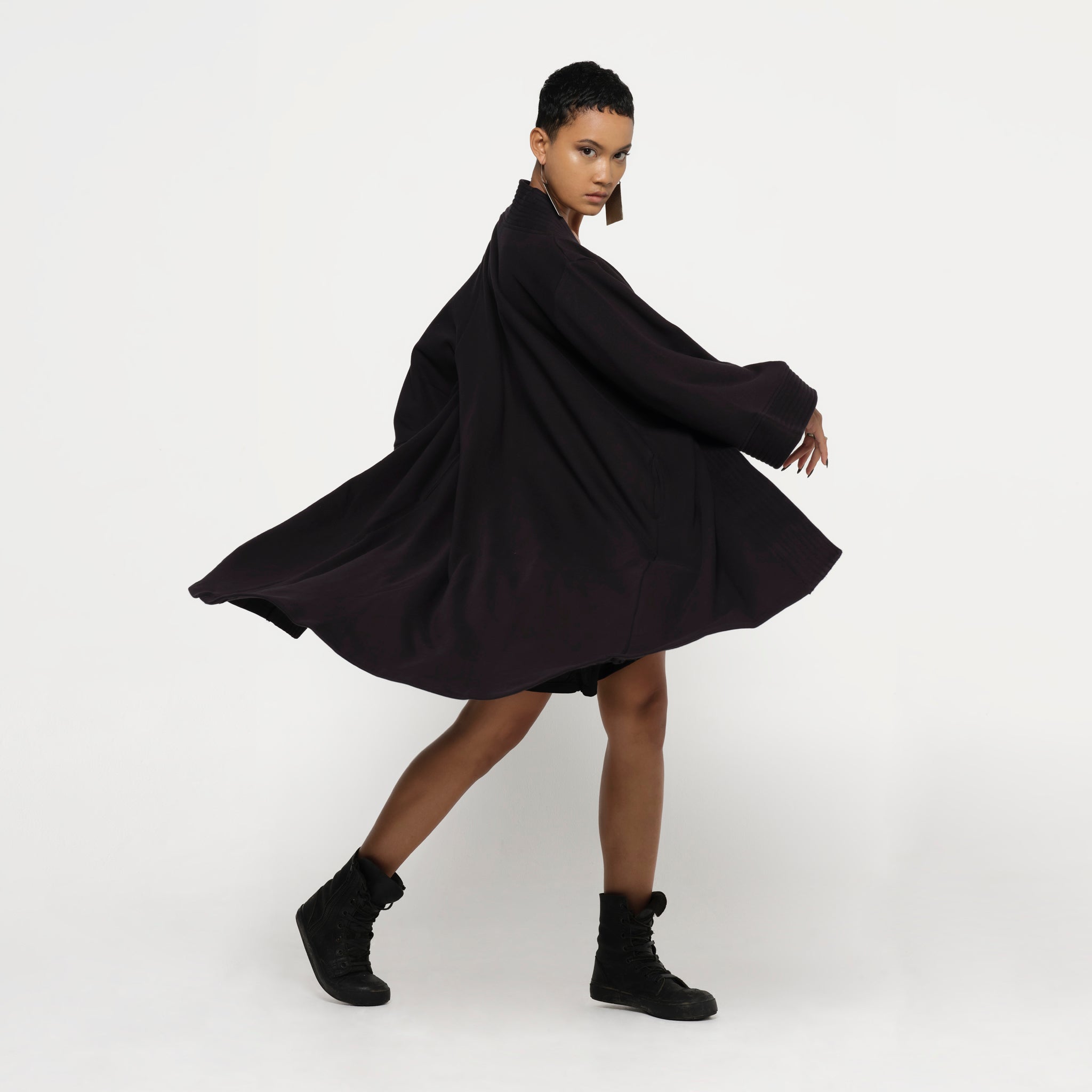 Black Afghan Coat Organic Cotton