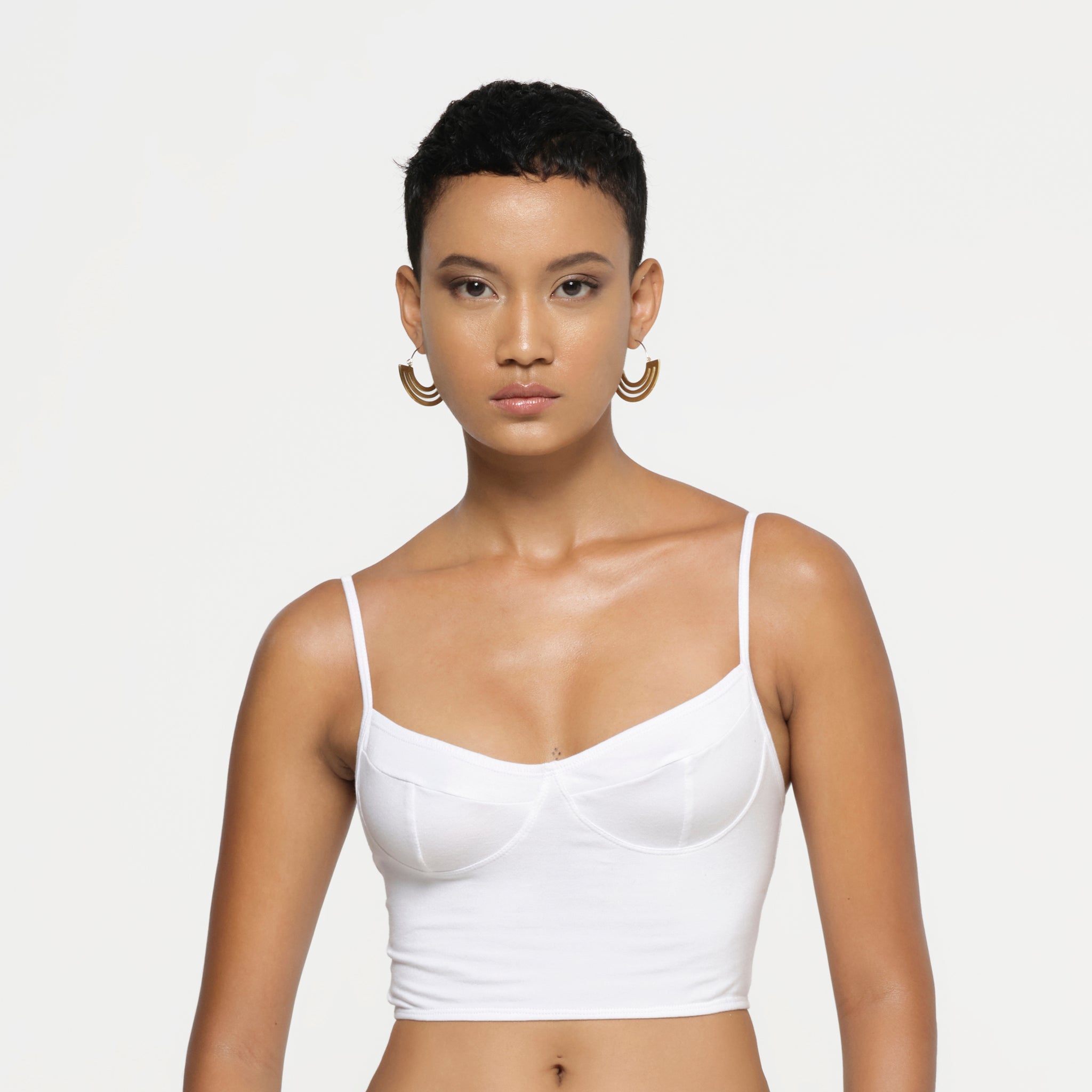 White Bustier Organic Cotton Lycra