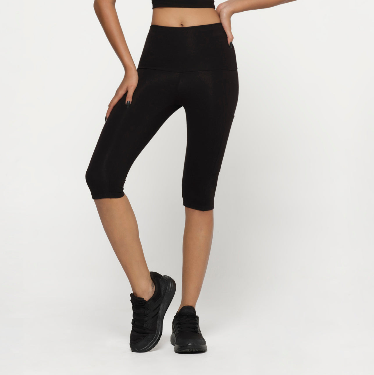 Black High Waist Crop Legging