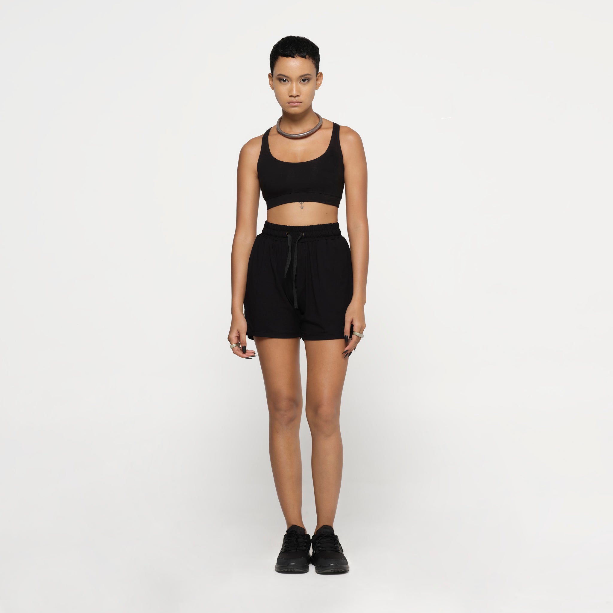 Black Gym Shorts Modal Lycra