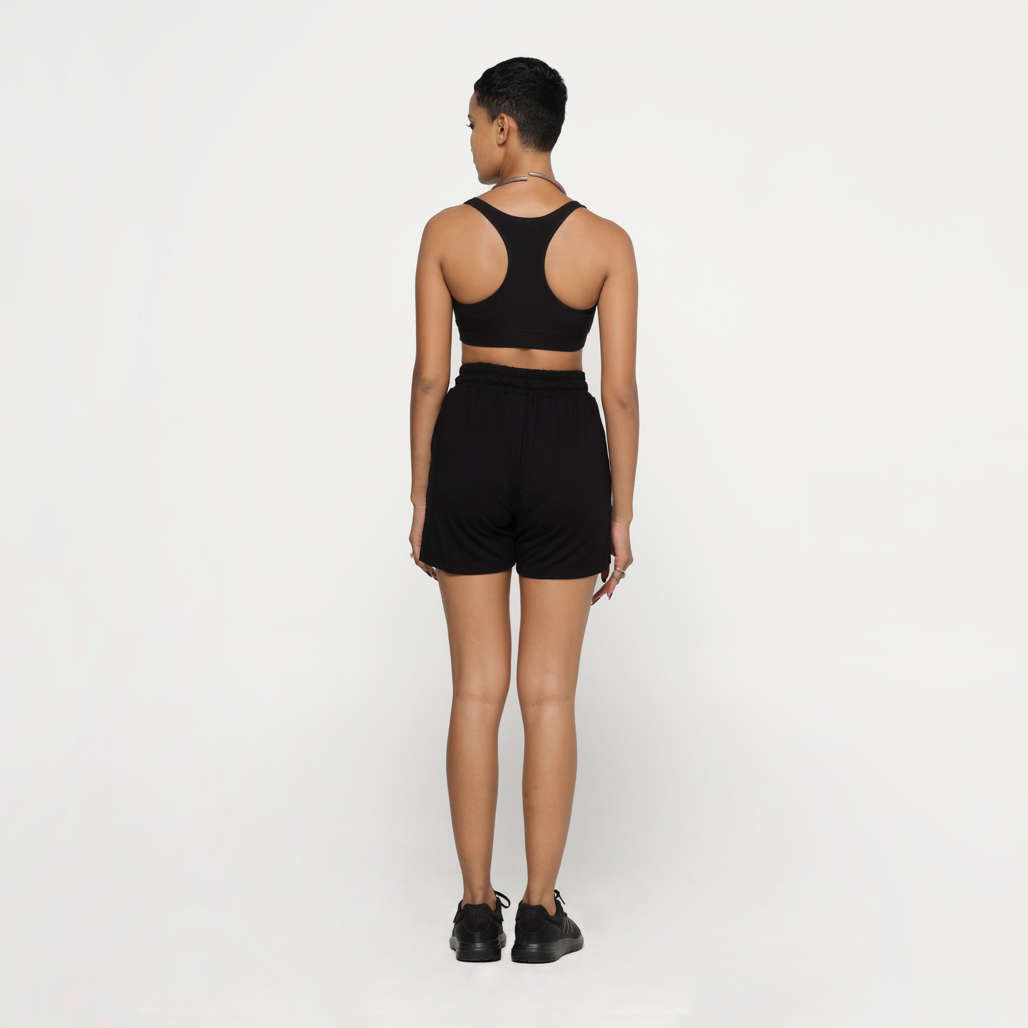 Black Gym Shorts Modal Lycra