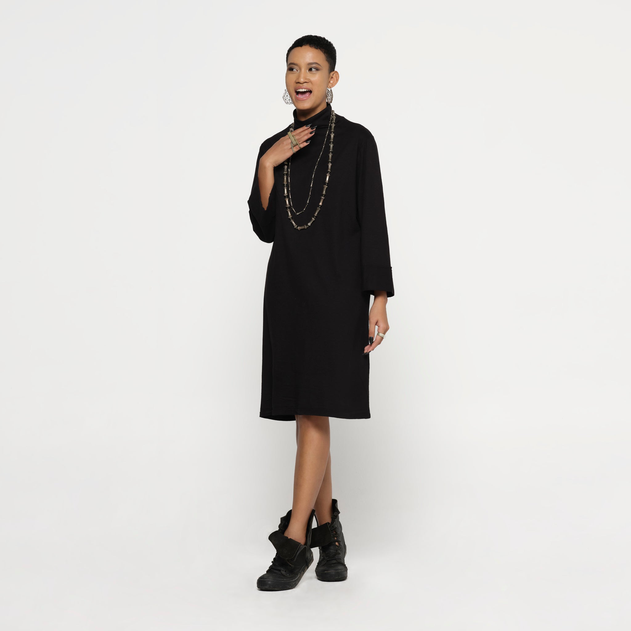 Hemp Turtleneck Sweaterdress