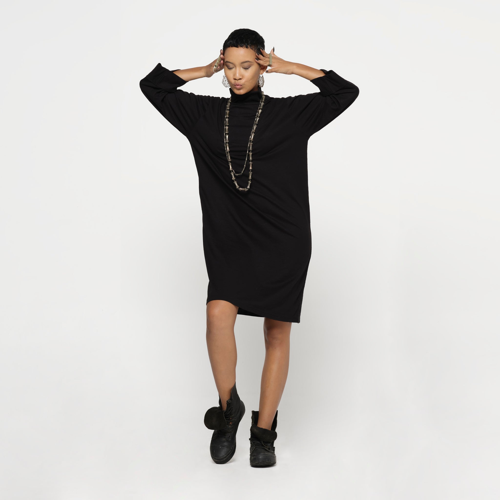 Hemp Turtleneck Sweaterdress