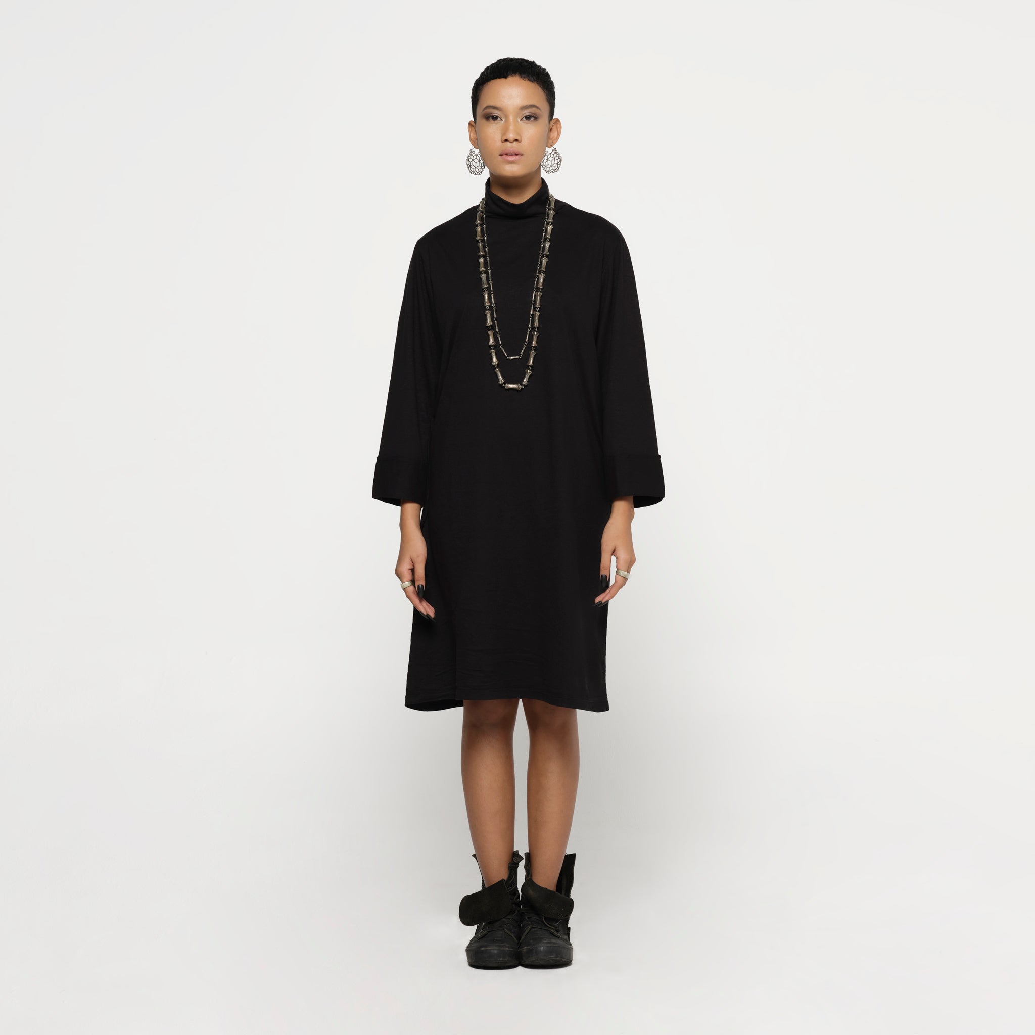 Hemp Turtleneck Sweaterdress