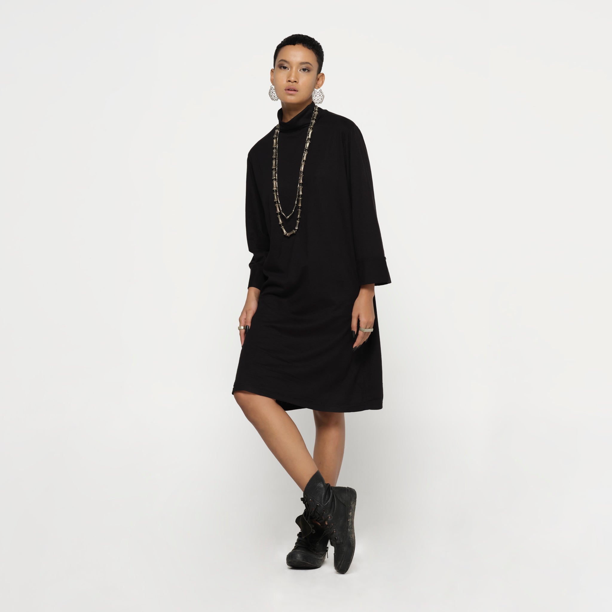 Hemp Turtleneck Sweaterdress