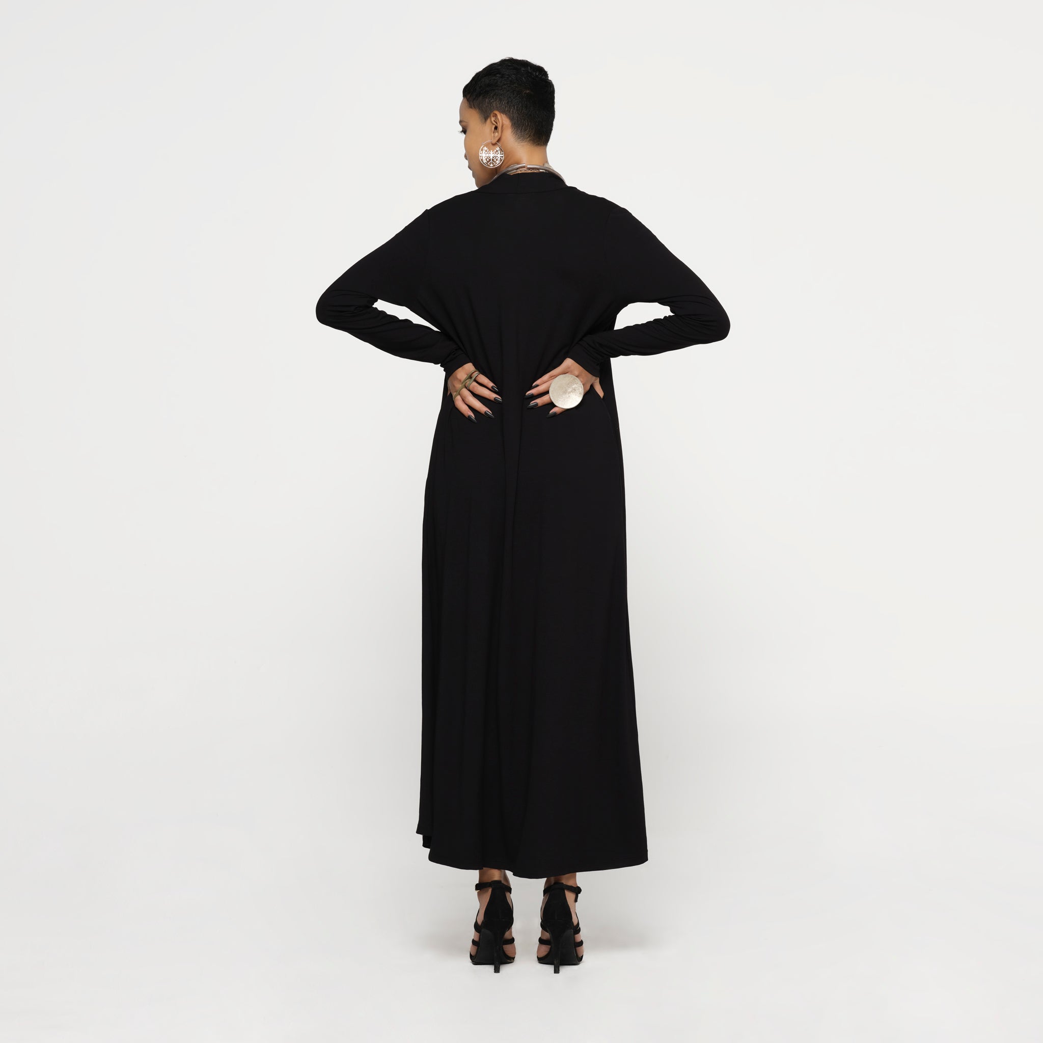 Black Long Cardigan Modal Lycra