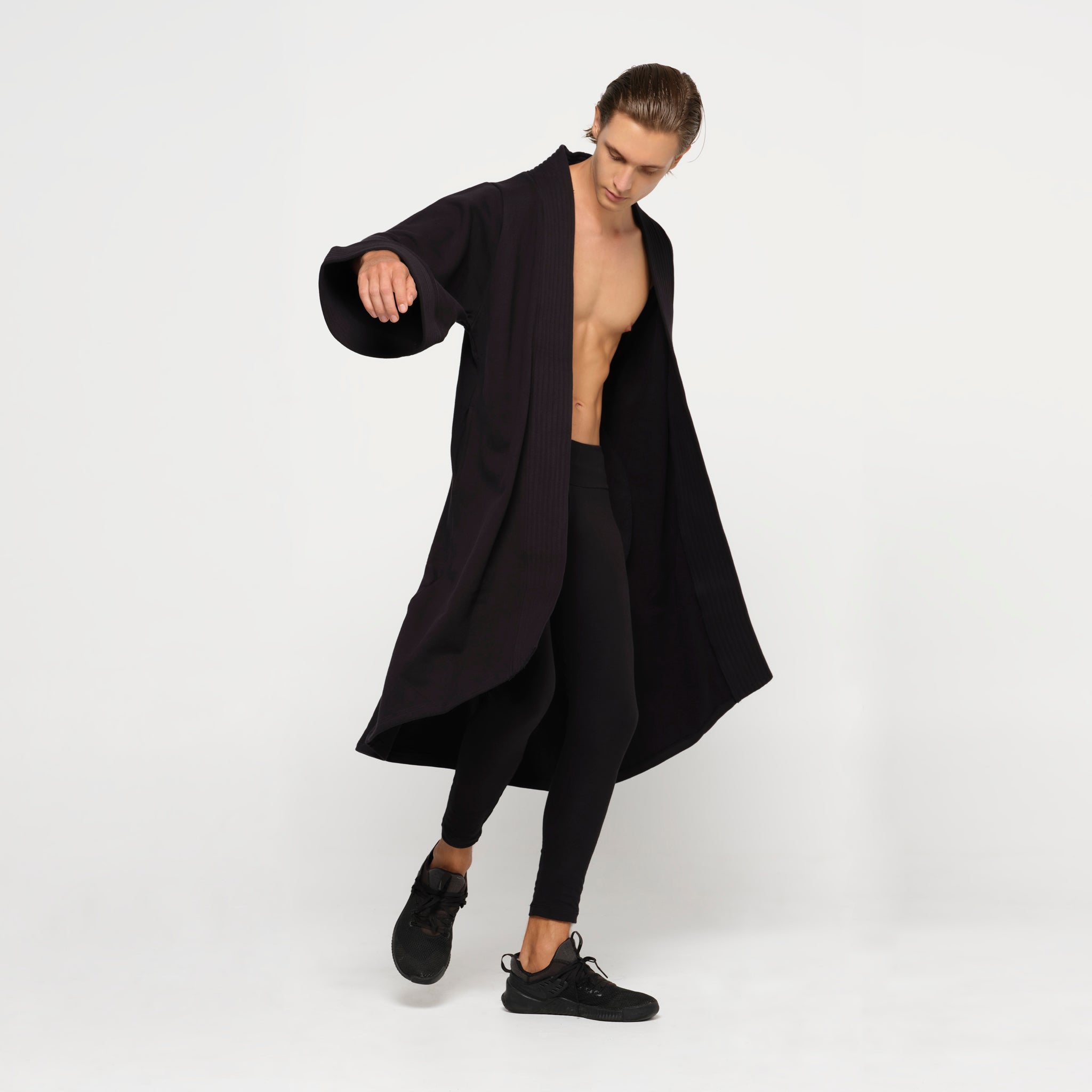 Mens Black Afghan Coat Organic Cotton