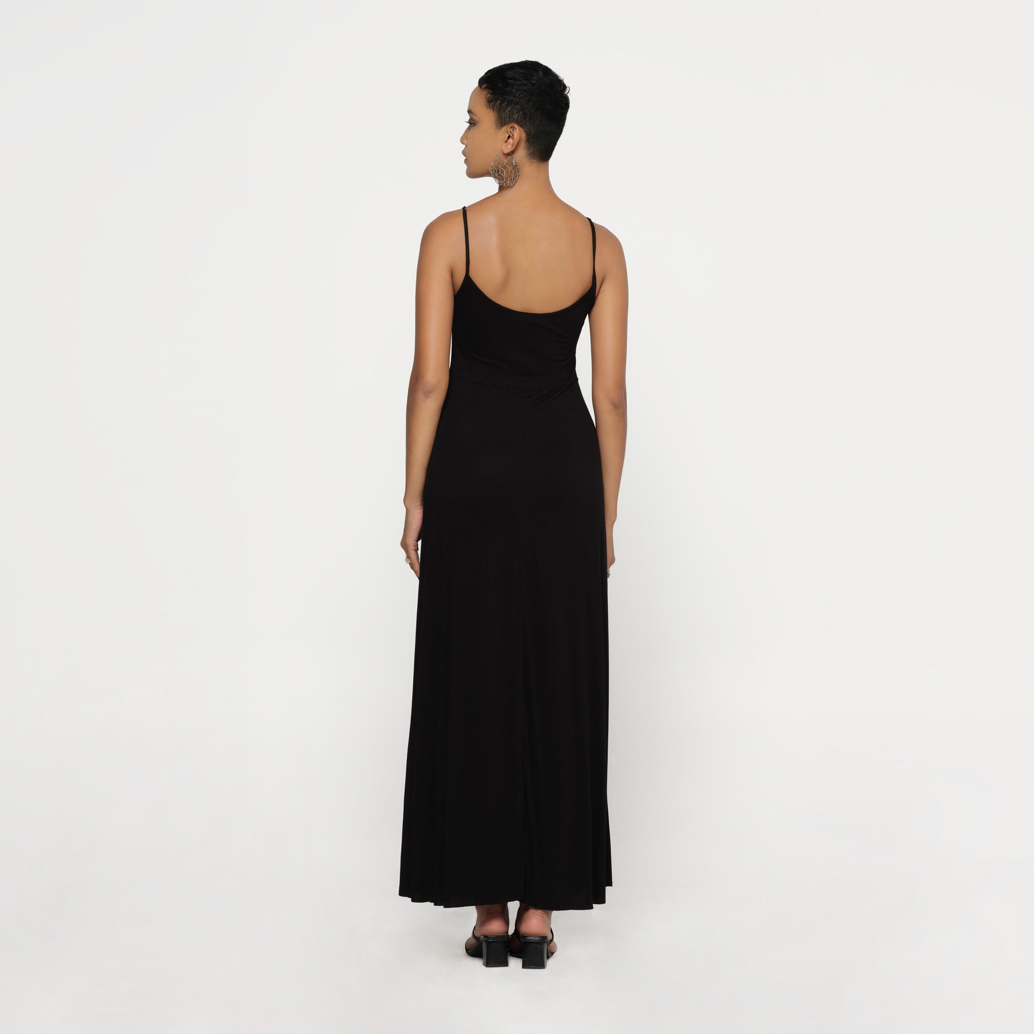 Spaghetti Strap Dress Black Bamboo