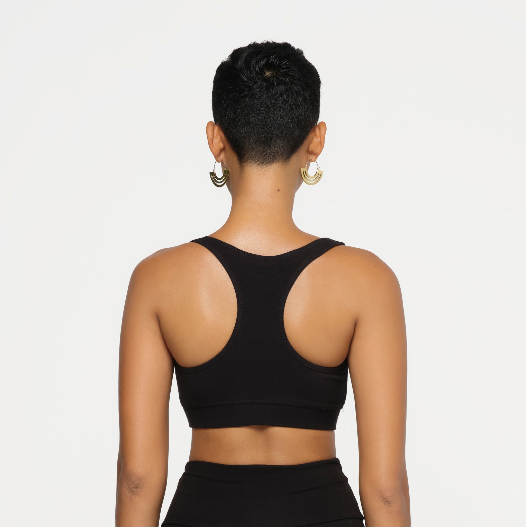Black Sports Bra Organic Cotton Lycra