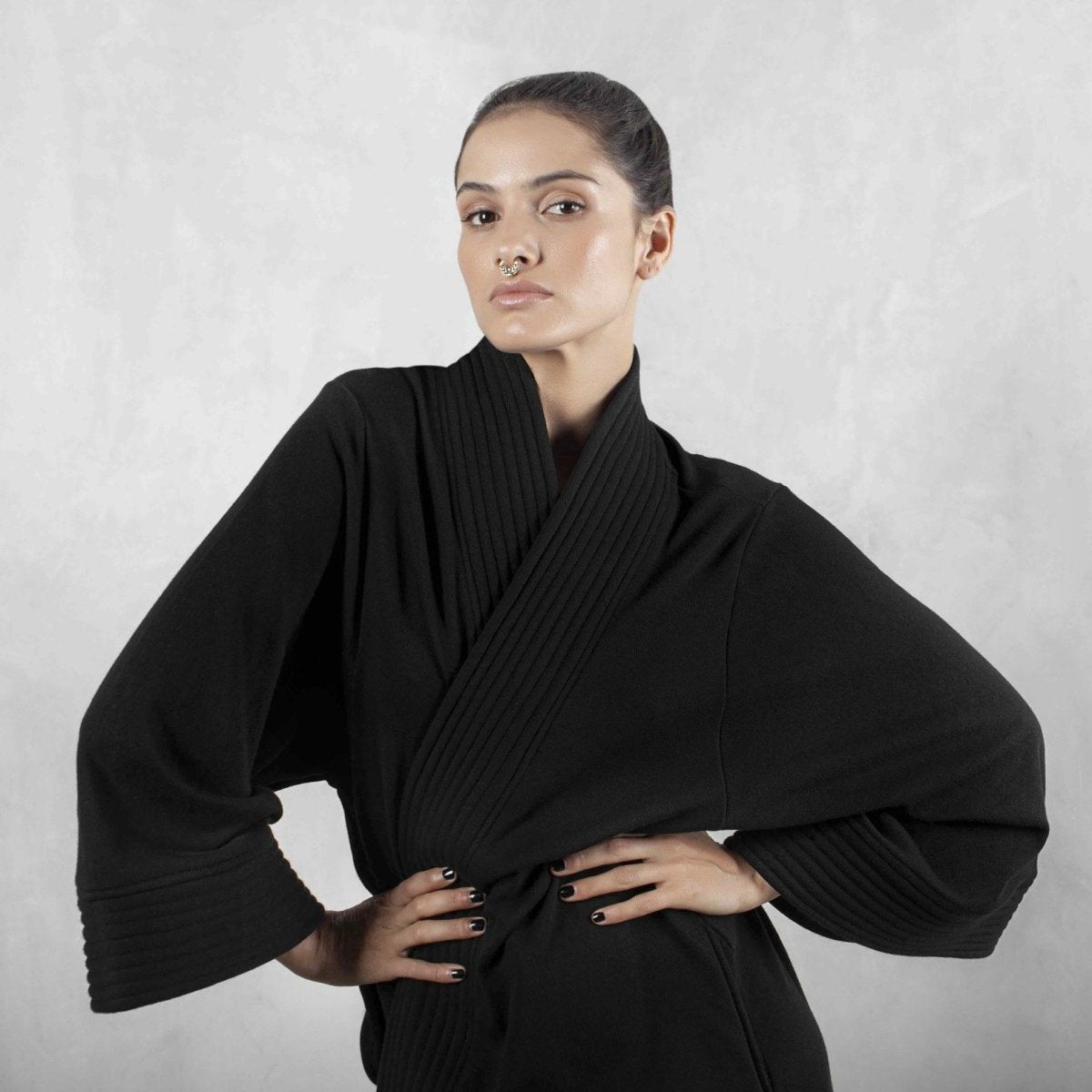 Black Afghan Coat Organic Cotton - eleven44