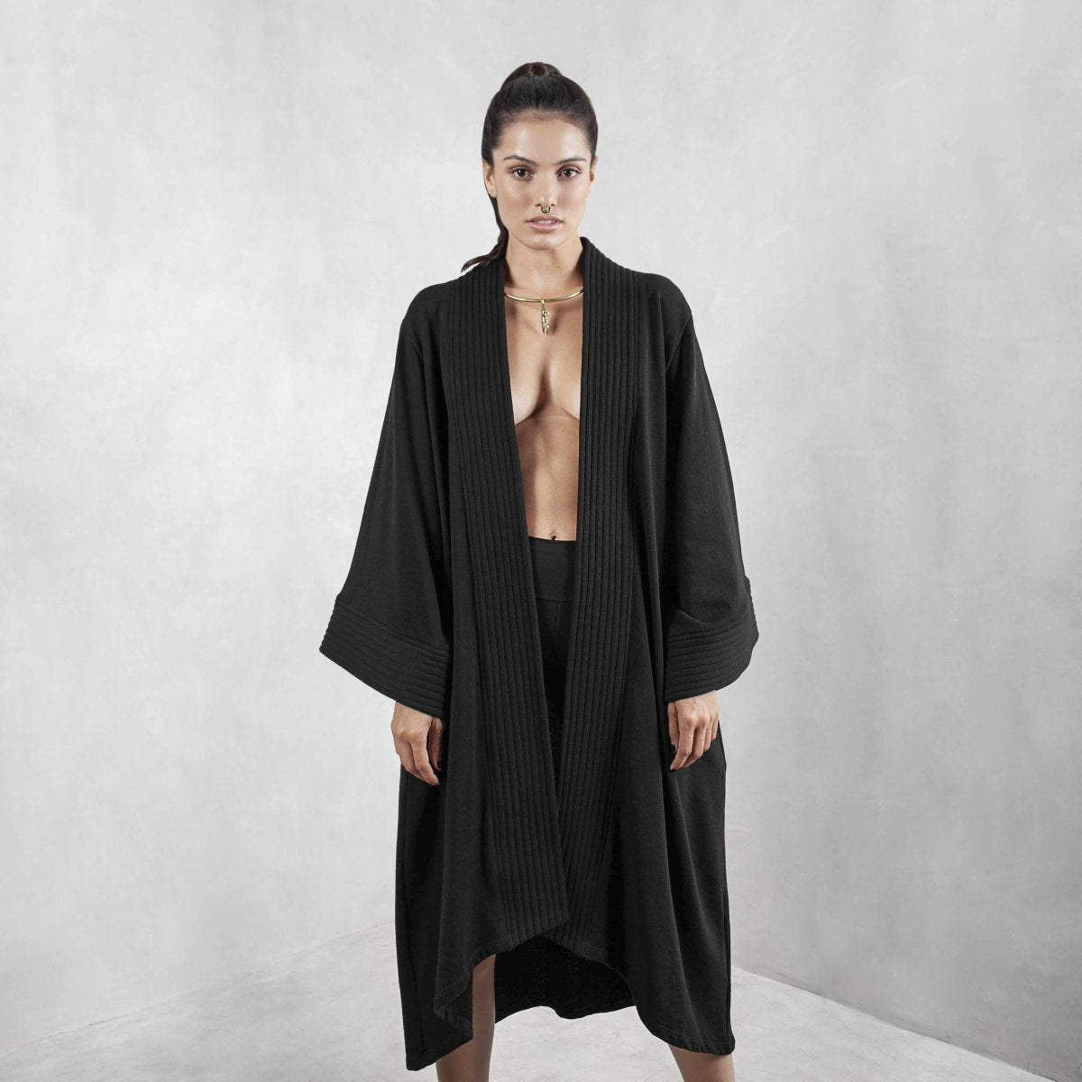 Black Afghan Coat Organic Cotton - eleven44