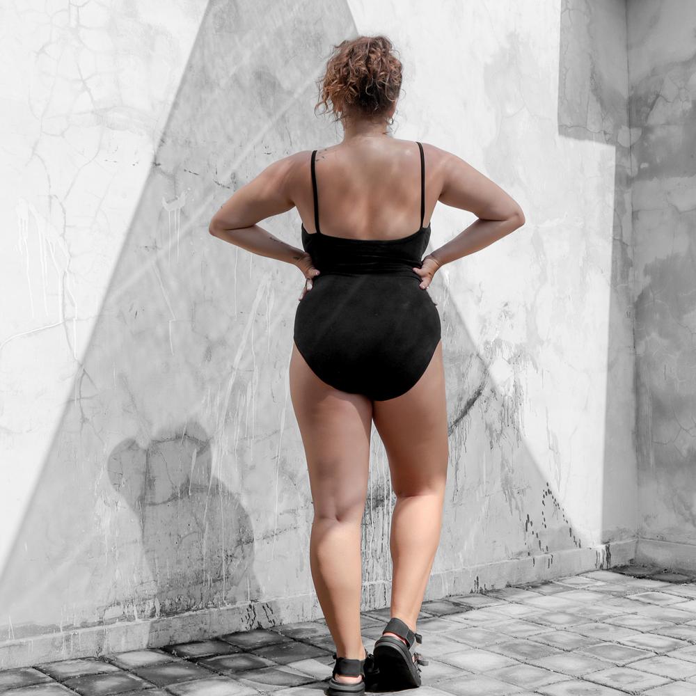 Black Bodysuit Organic Cotton Lycra - eleven44