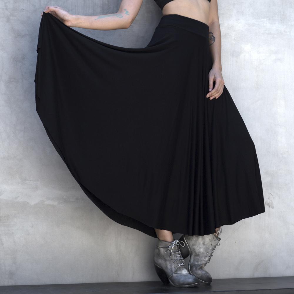 eleven44 Women's Ecovero™ Tencel Modal Circle Maxi Skirt in Black
