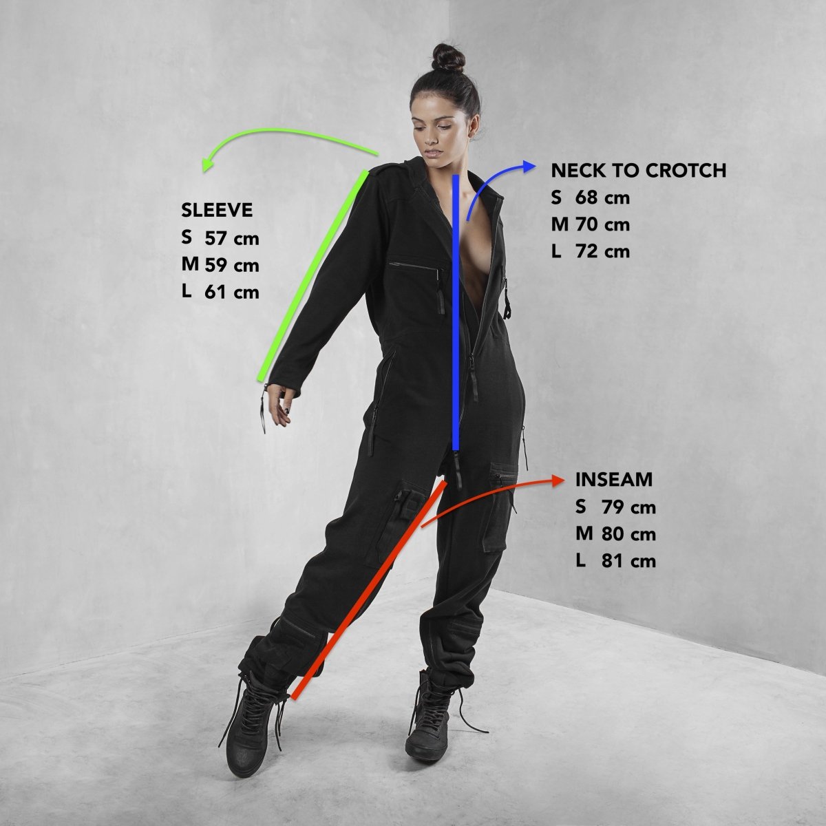 Black Coveralls Organic Cotton