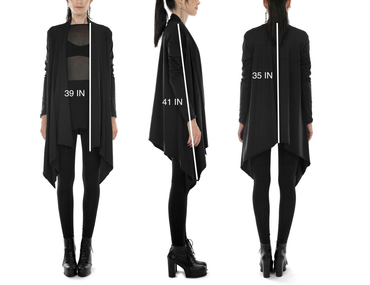 Black Draped Cardigan Modal Lycra