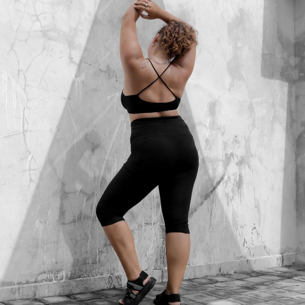 Black High Waist Crop Legging - eleven44