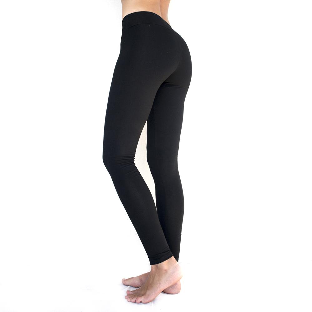 Black Leggings Organic Cotton Lycra - eleven44