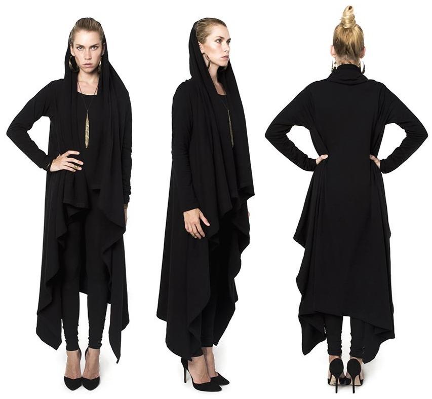 Black Wrap Cloak Organic Cotton - eleven44