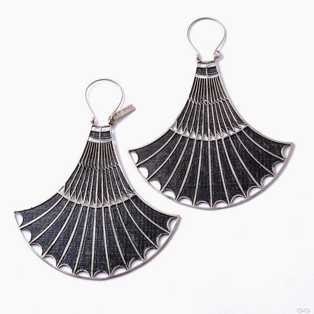 Blue Lotus Hoops Silver - eleven44