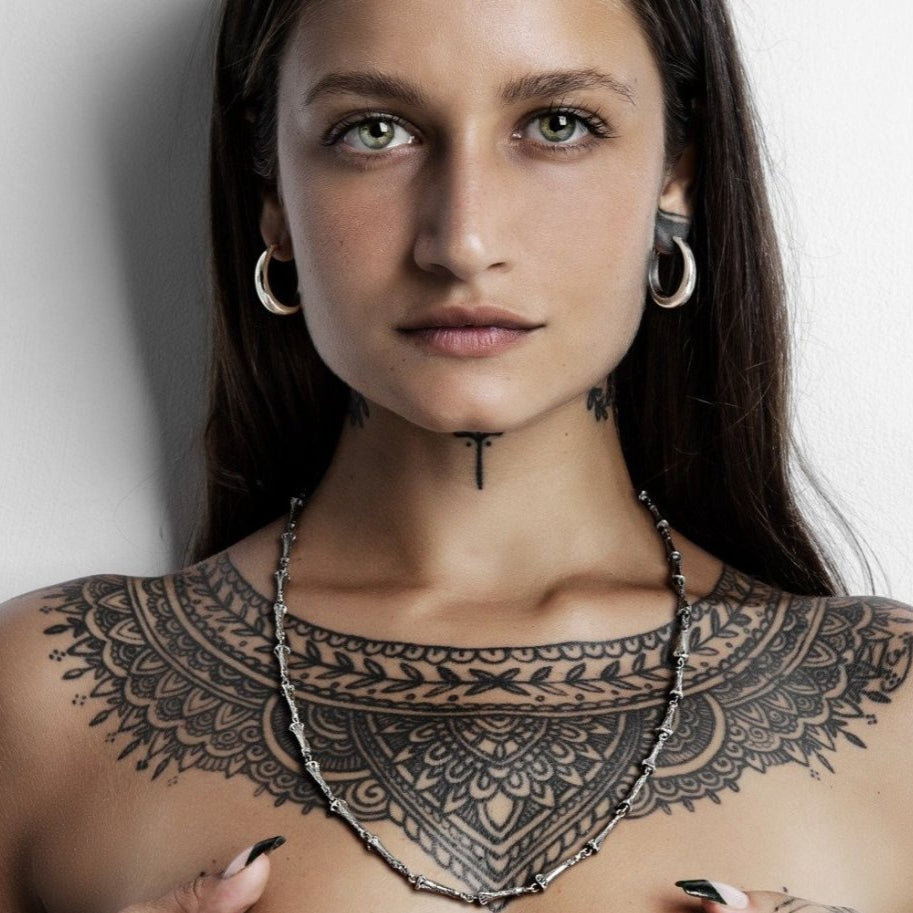 Bone Necklace Silver Small - eleven44