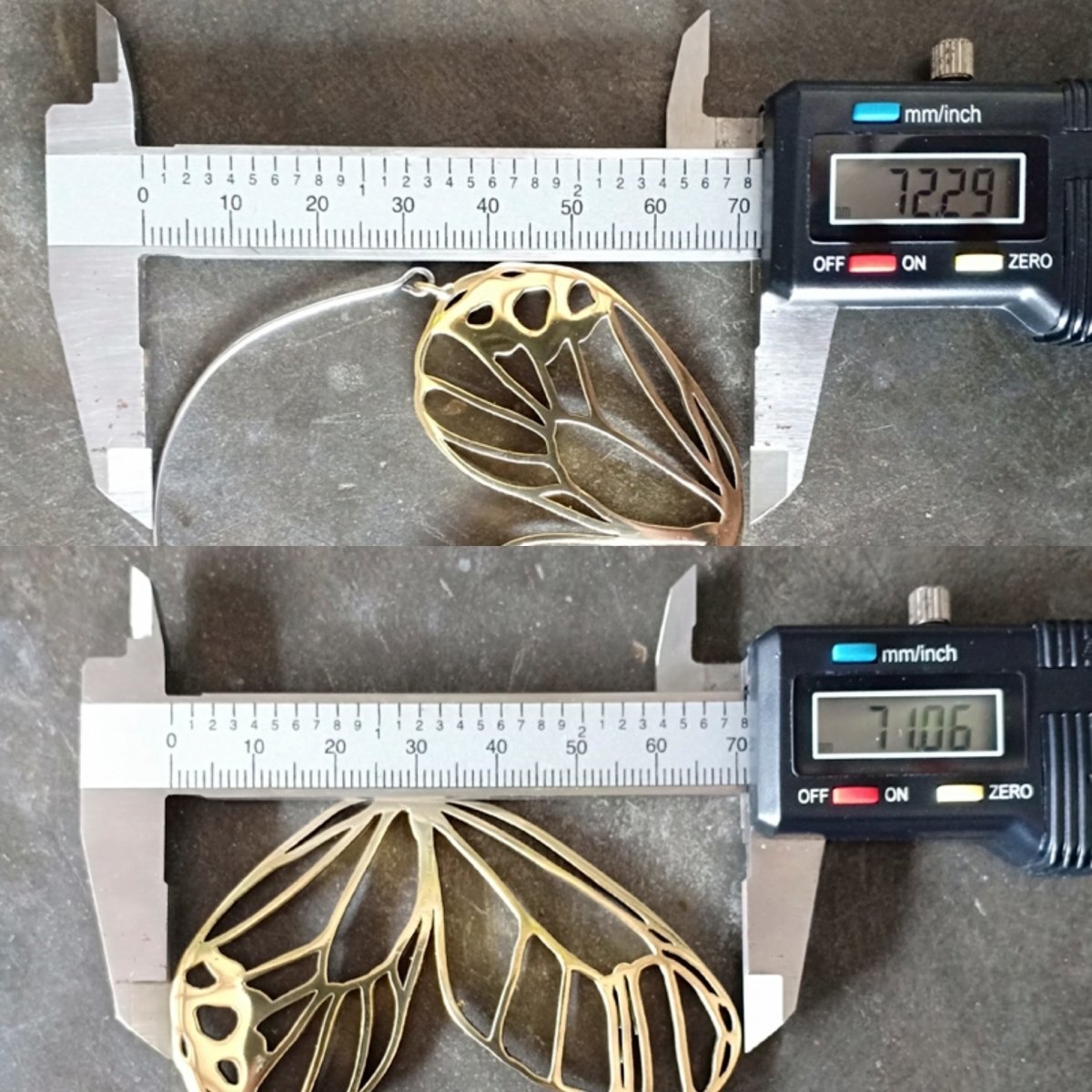 Butterfly Wing Hoops Brass - eleven44