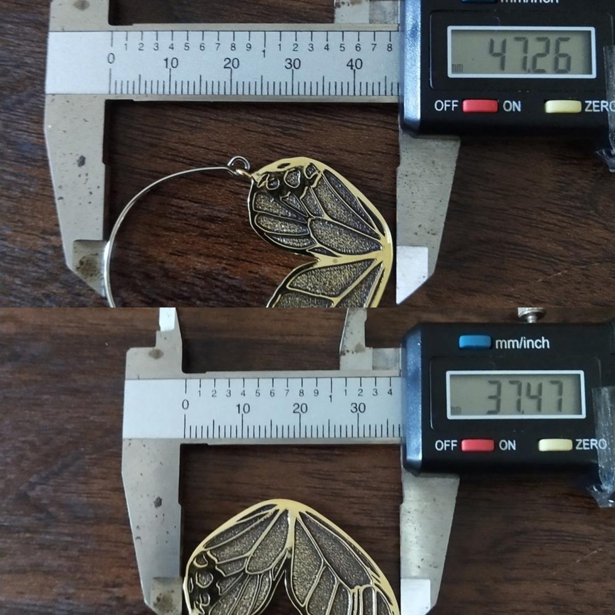 Butterfly Wing Mini Hoops Brass - eleven44