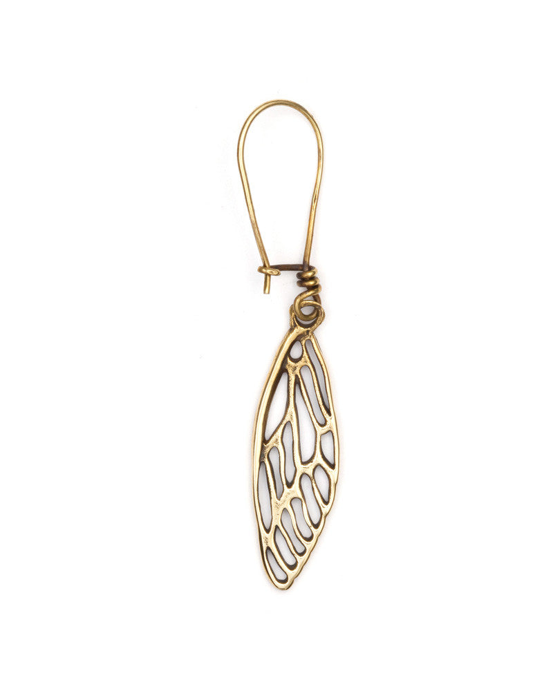 Cicada Wing Earrings Brass - eleven44