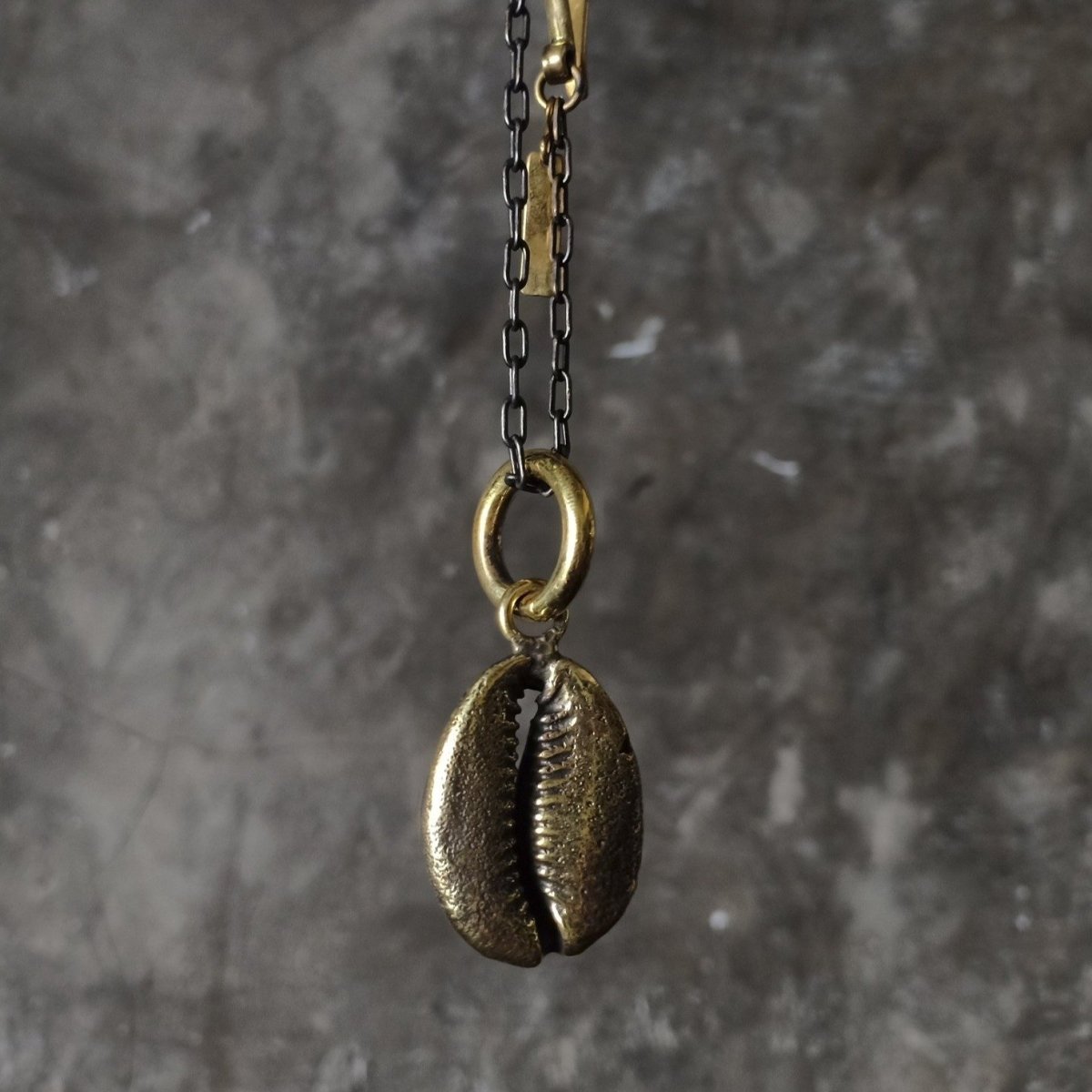 Cowrie Shell Pendant Brass - eleven44
