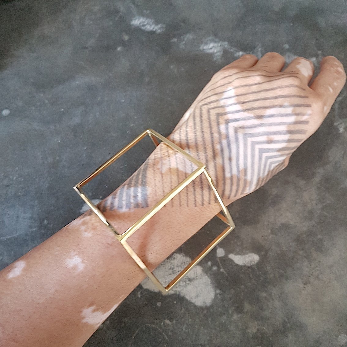 Cube Cuff Brass - eleven44