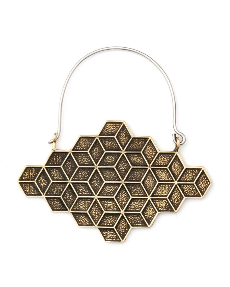 Cube Hoops Brass - eleven44