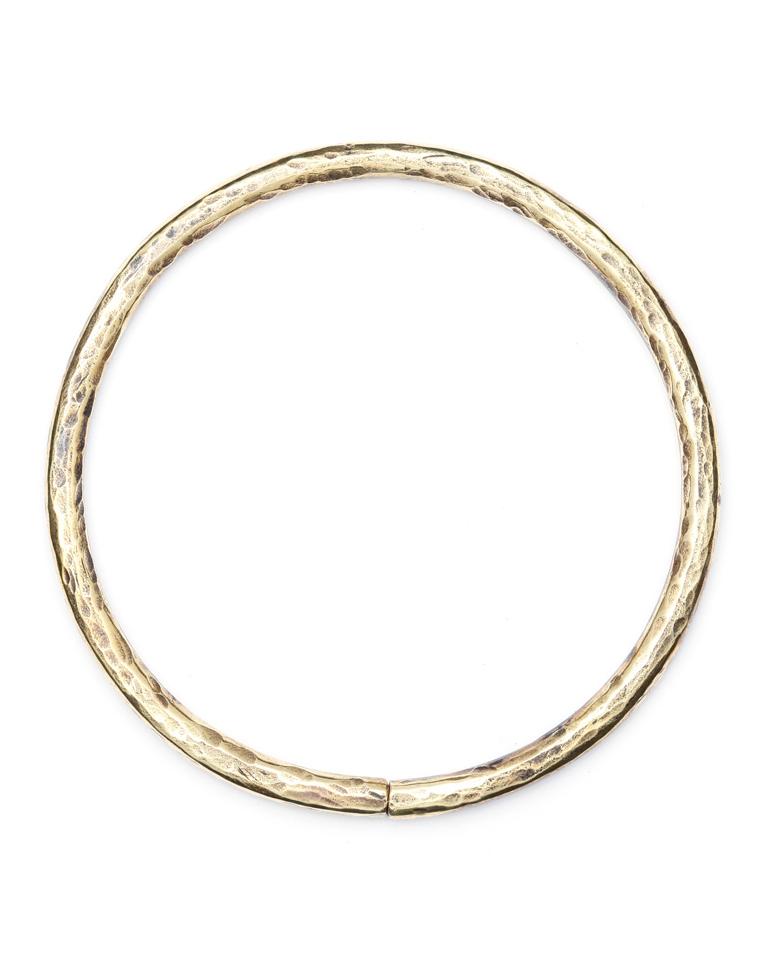 Gauged Hammered Hoops Brass - eleven44