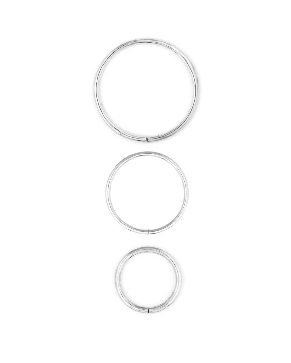 Gauged Hoops Silver - eleven44