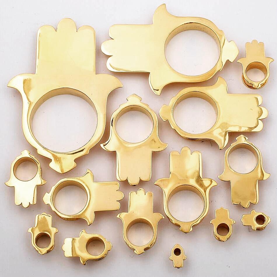 Hamsa Tunnels 22K Gold Plated - eleven44