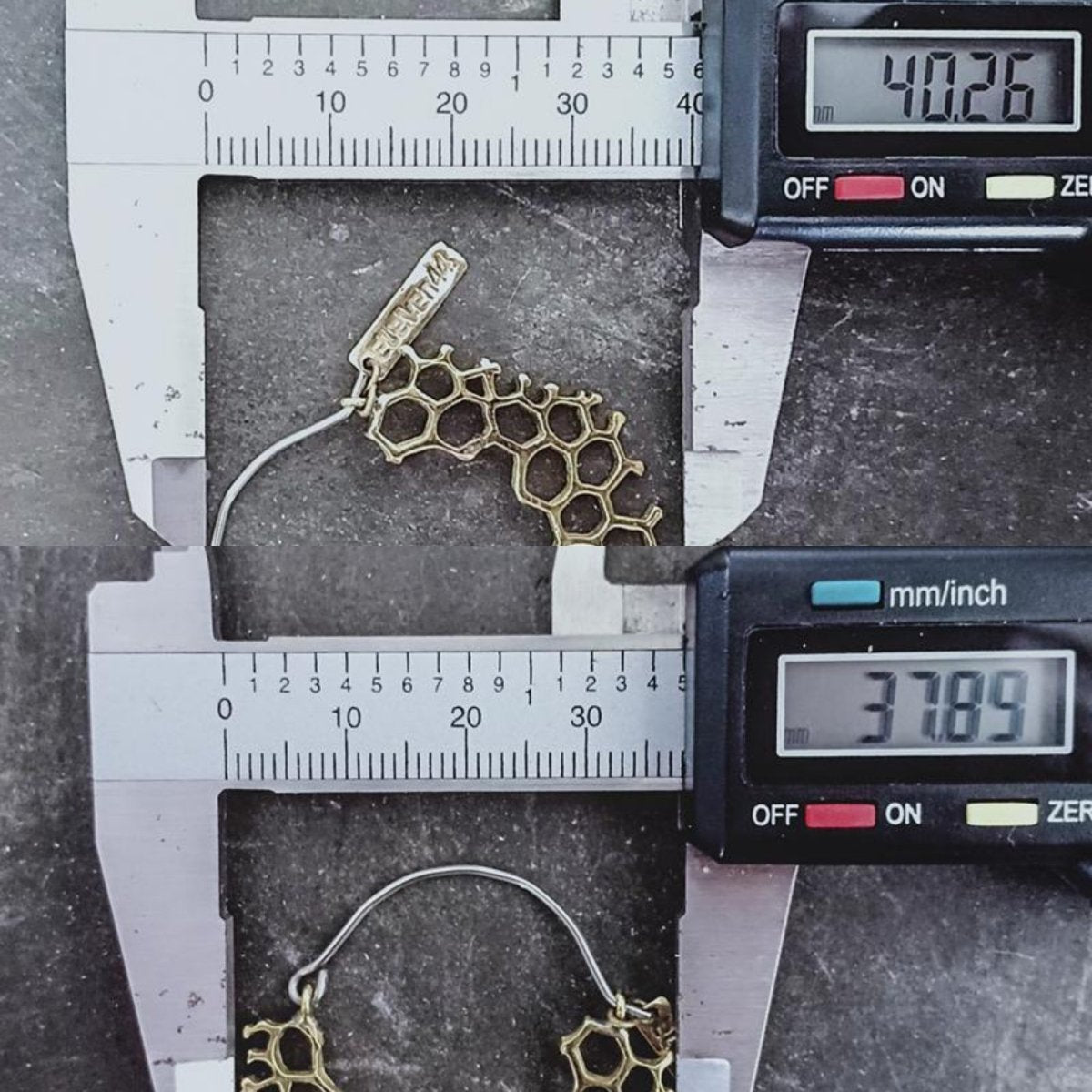 Hex Hoops Mini Brass - eleven44