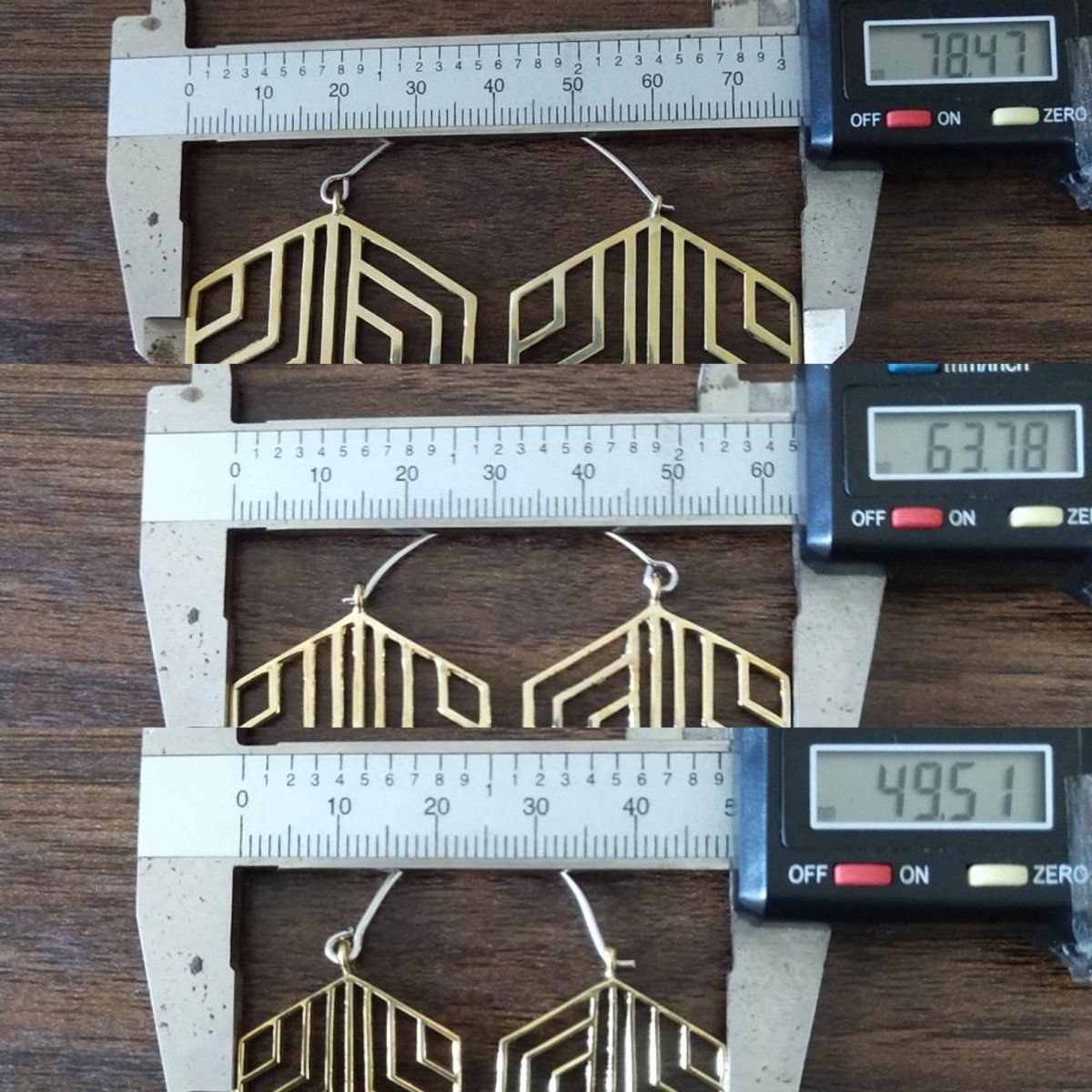 Hexagonal Hoops Brass - eleven44