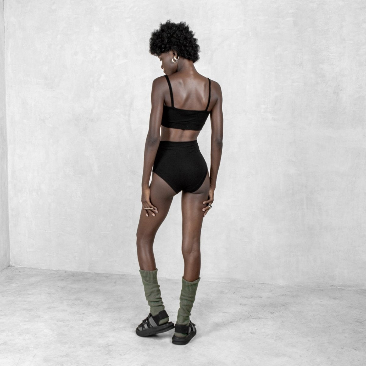 High Waist Panties Modal Black - eleven44