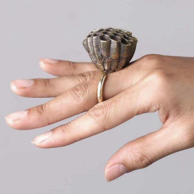 Honeycomb Ring Gold - eleven44