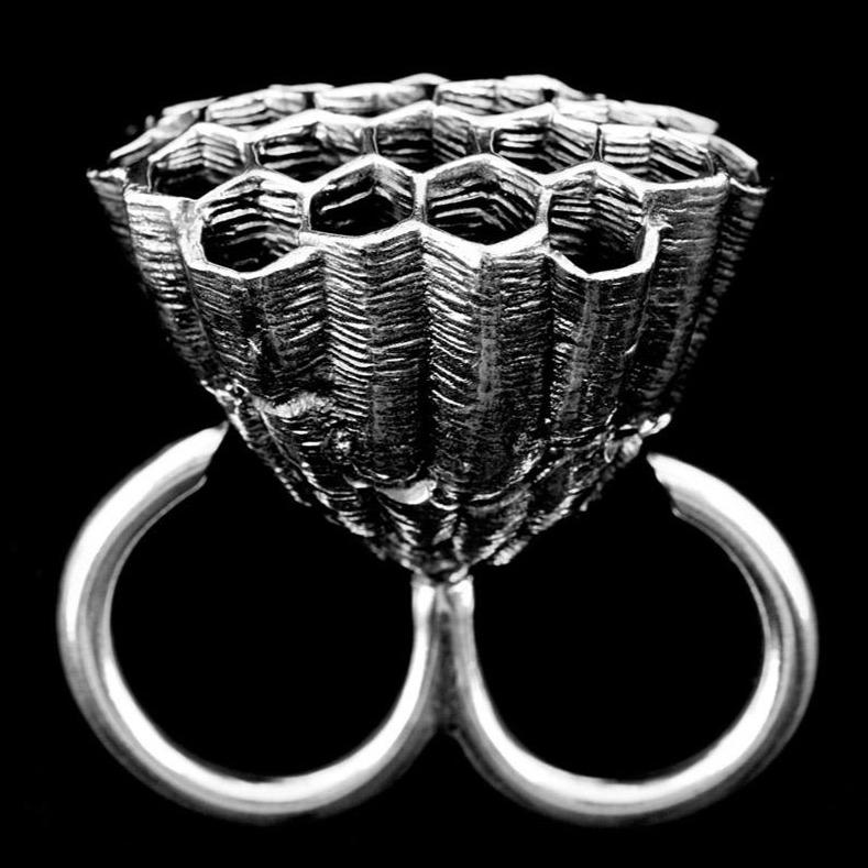 Honeycomb Ring Silver - eleven44