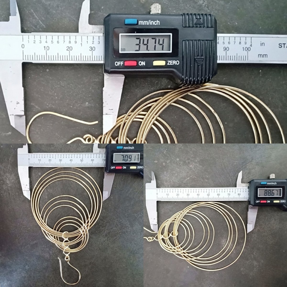 Hoop Dangle Earrings Brass - eleven44