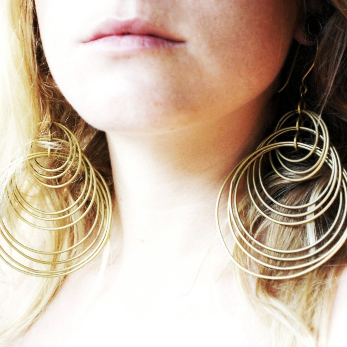 Hoop Dangle Earrings Brass - eleven44