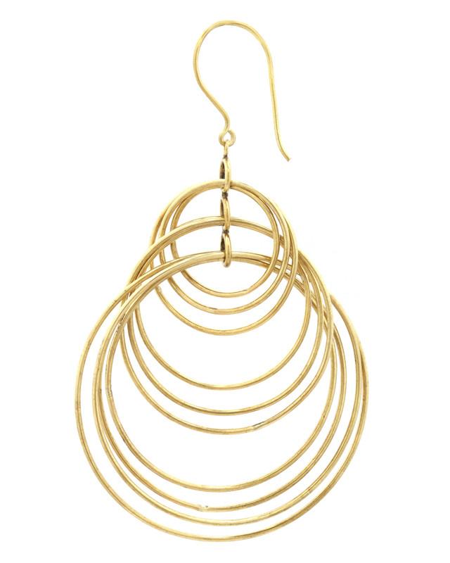 Hoop Dangle Earrings Brass - eleven44