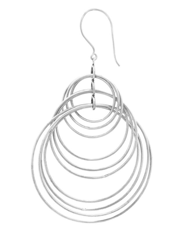 Hoop Dangle Earrings Silver - eleven44