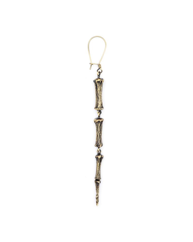 Horse Tail Bone Earrings Brass - eleven44