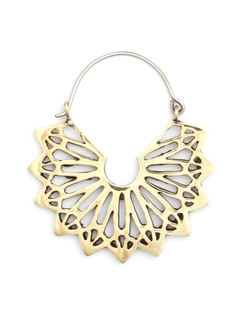 Mandala Hoop Earrings Brass - eleven44