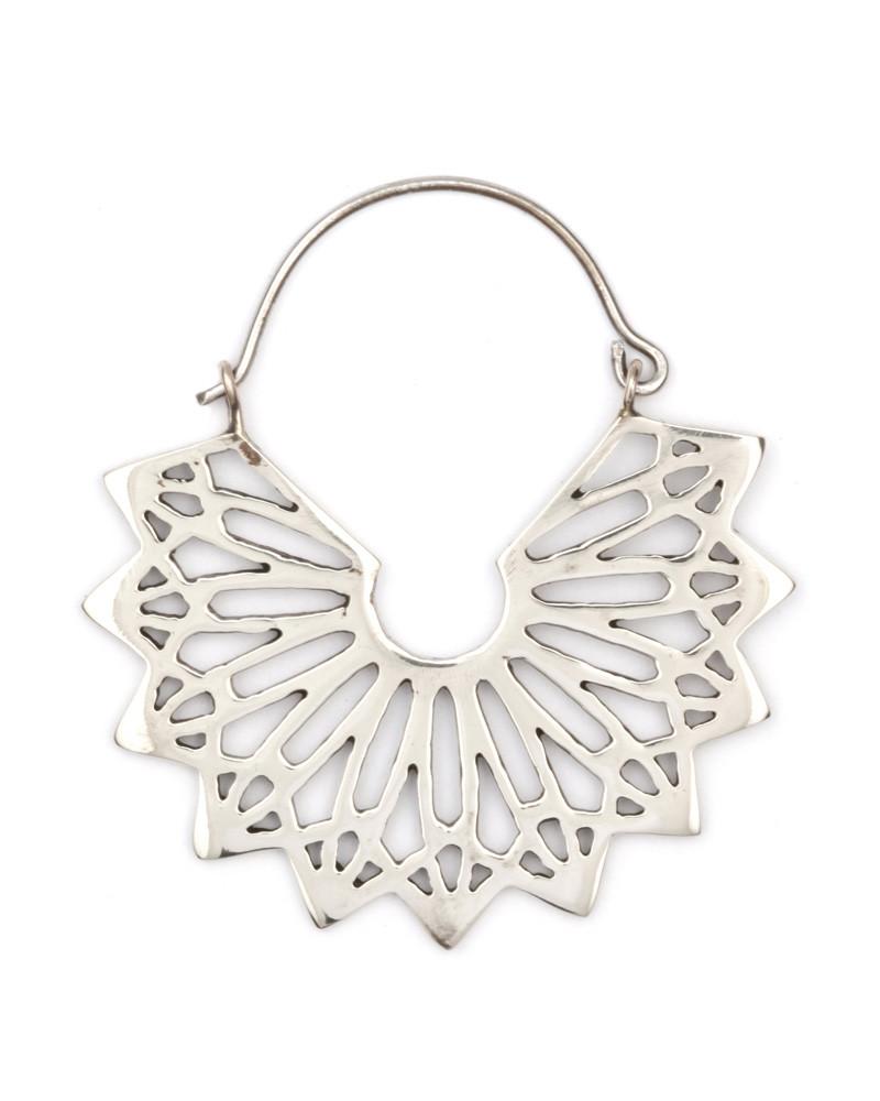 Mandala Hoop Earrings Silver - eleven44